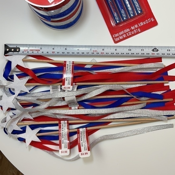 Michaels 4th of July Craft Ribbon Wands Flashing Star Glasses Earrings Bundle - Picture 8 of 16